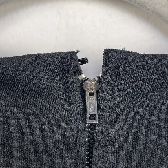 Puritan Forever Young Black Vintage Sheath Dress Sheer Sleeves Rhinestone Collar - Picture 11 of 13